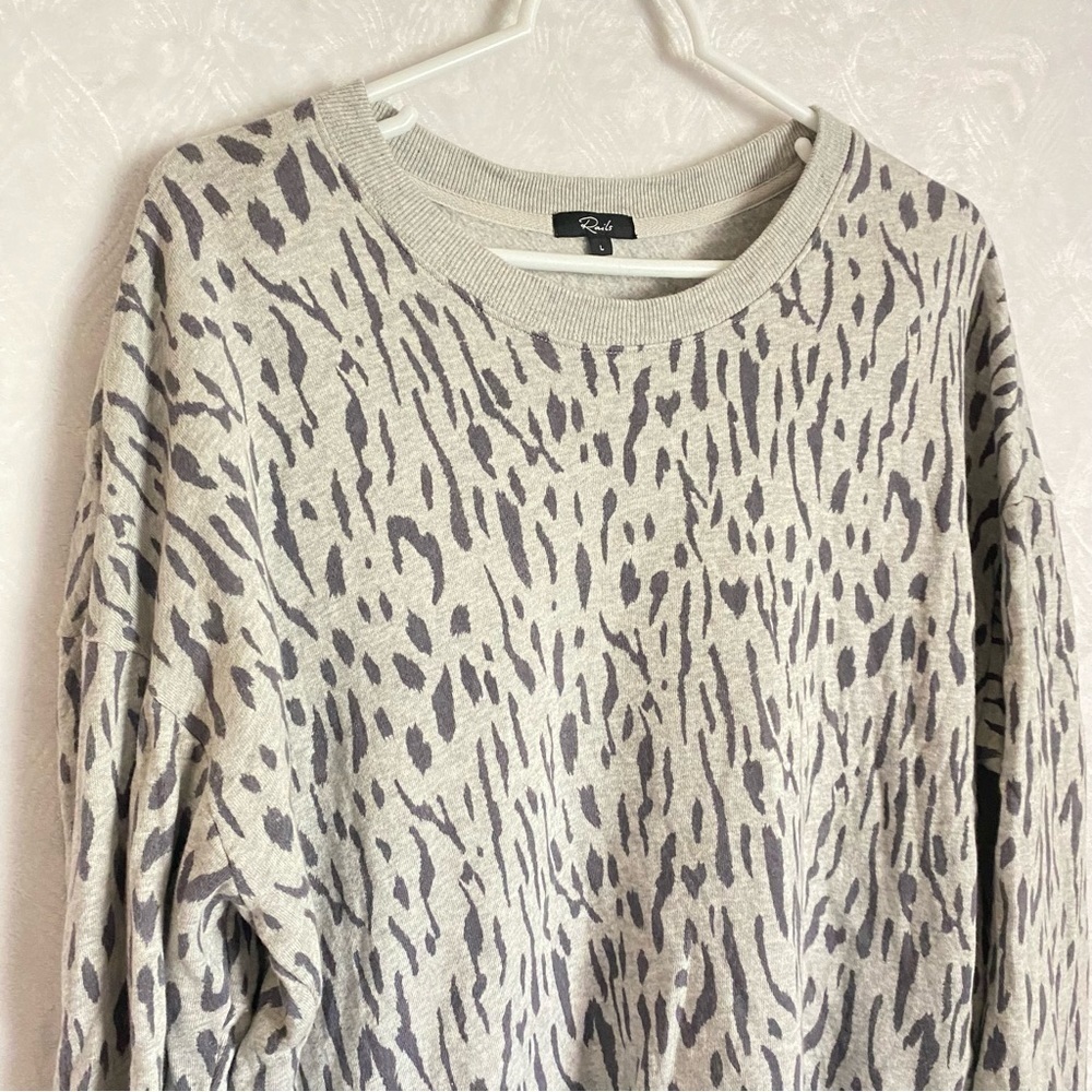 Rails Marlo Sweater Abstract Cheetah Print In Gre… - image 4